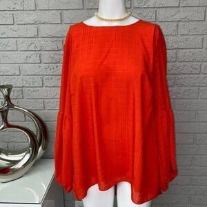 Investments ll Bright Orange Blouse Size 1X NWT